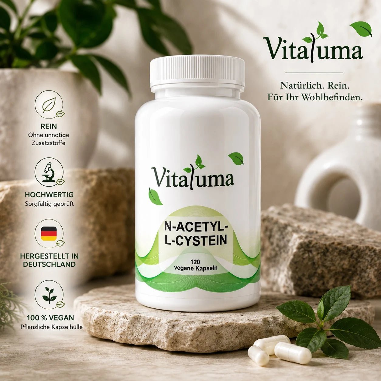 NAC N - Acetyl L - Cystein - 120 Kapseln - Vitaluma®