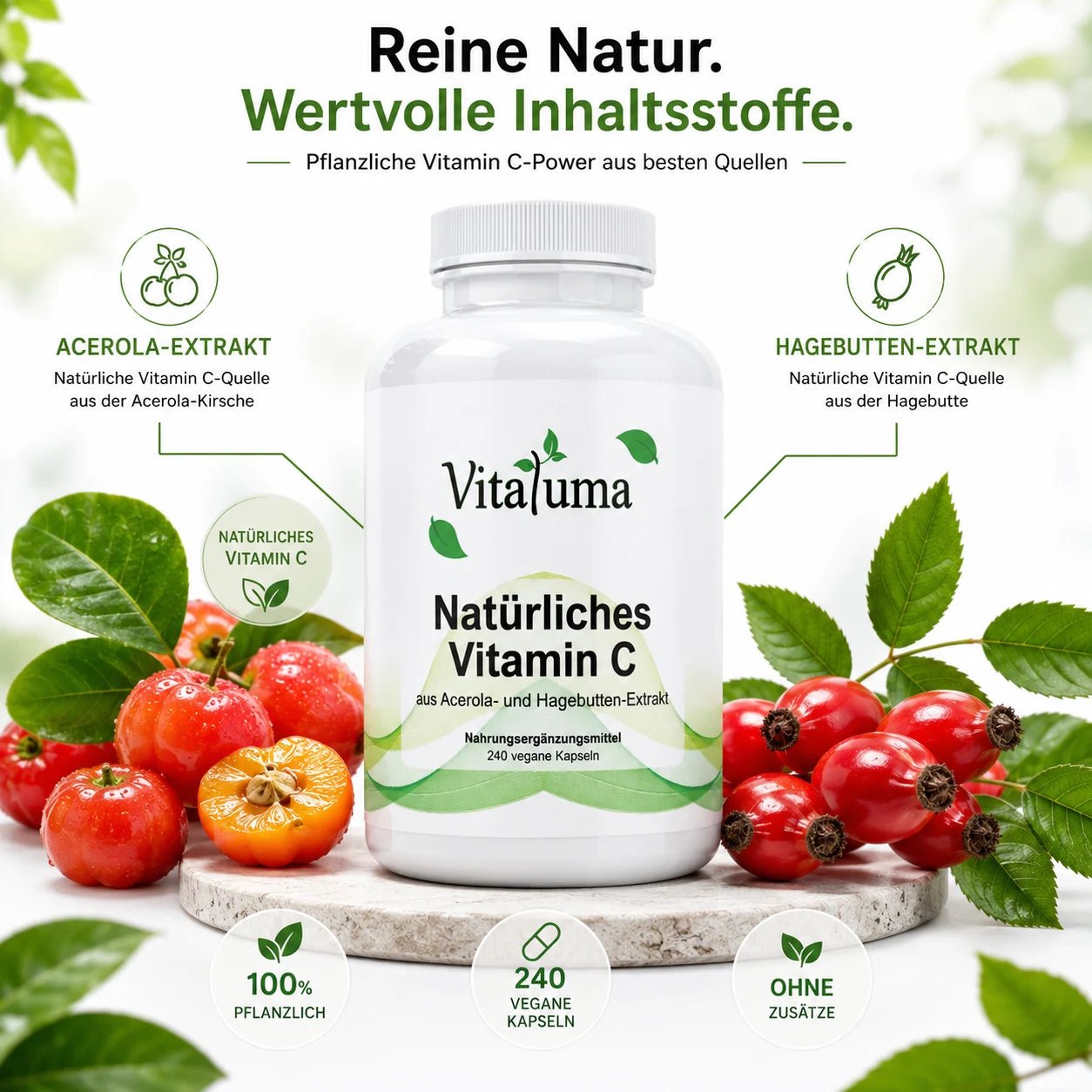 natürliches Vitamin C - 240 Kapseln - Vitaluma®