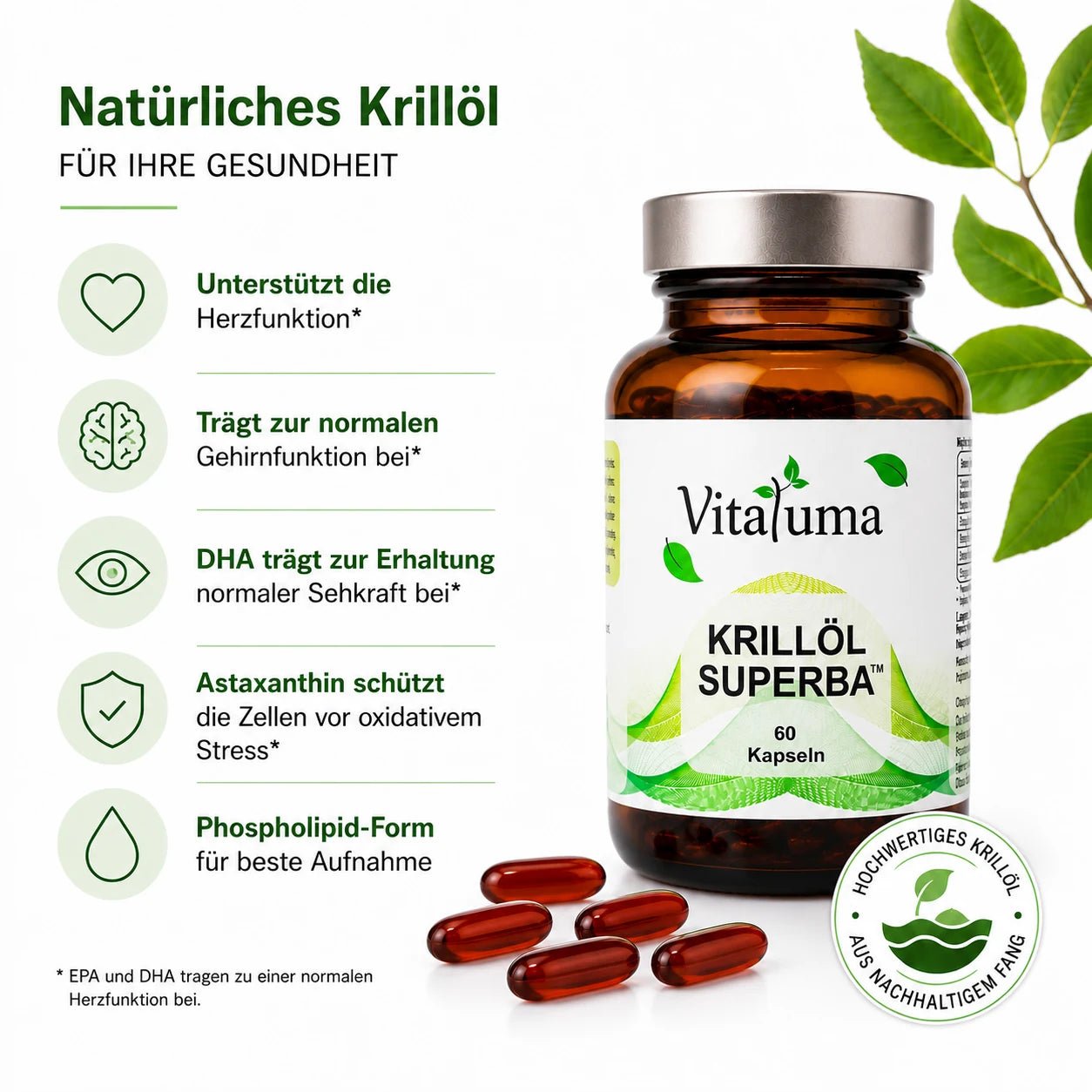 Omega3 Krillöl Superba™ 500 mg - 60 Kapseln