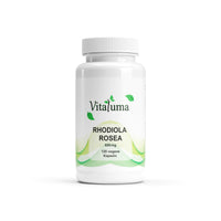 Vitaluma Rhodiola Rosea Rosenwurz-Extrakt mit 120 Kapseln als Nahrungsergänzungsmittel im Produktfoto