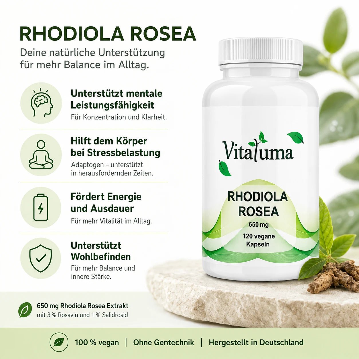 Rhodiola Rosea - 120 Kapseln