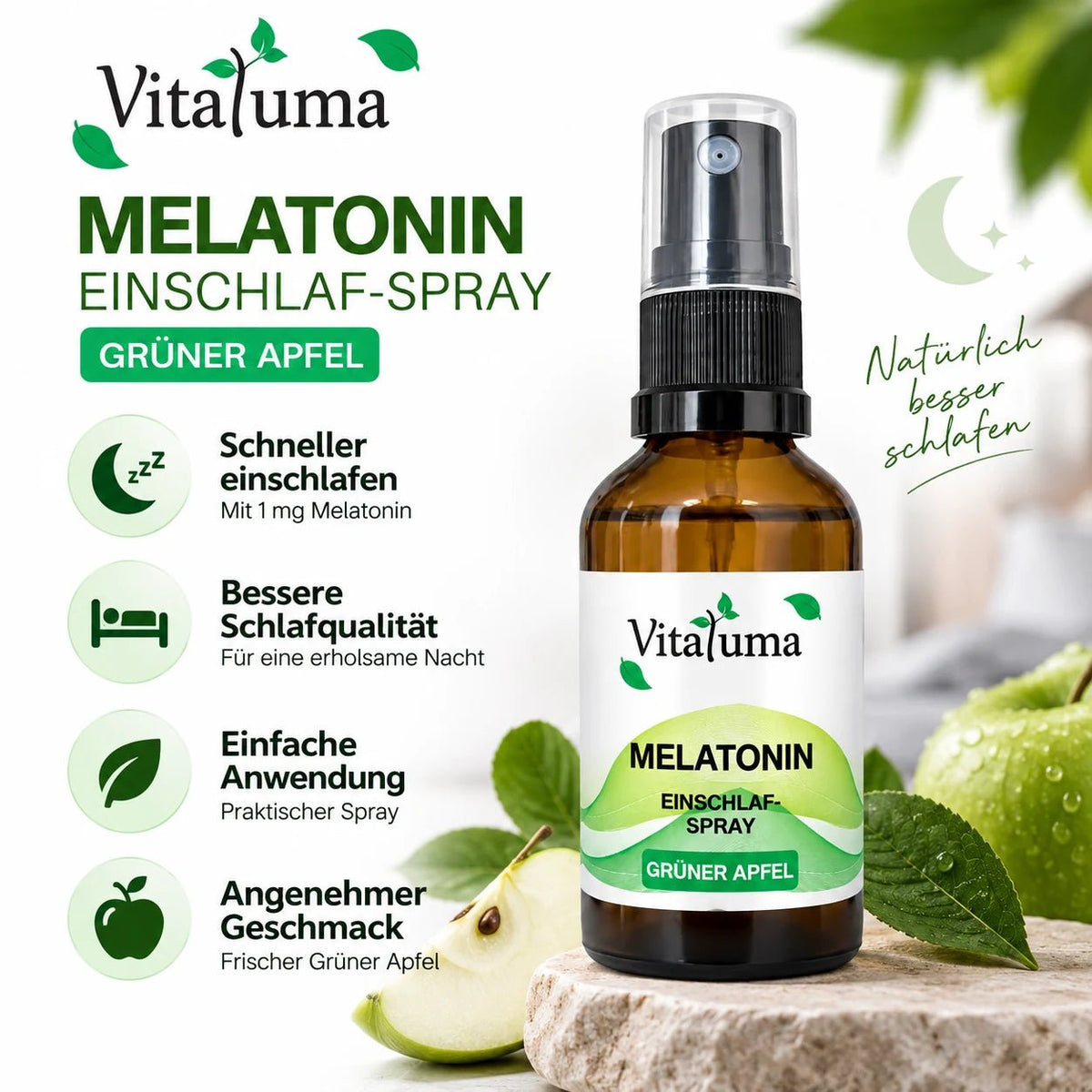 Schlaf Spray - Melatonin - grüner Apfel 50ml