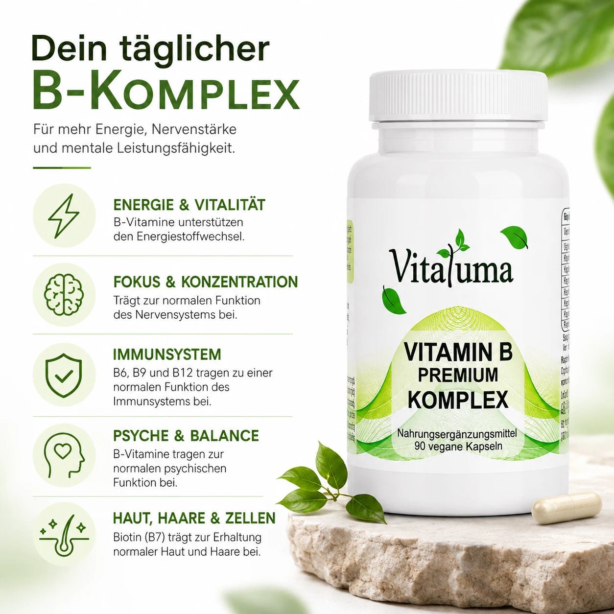 Vitamin B Komplex - 90 Kapseln - Vitaluma®
