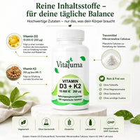 Vitamin D3 + K2 – 365 Tabletten - Vitaluma®