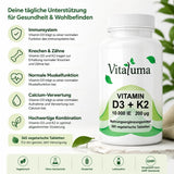 Vitamin D3 + K2 – 365 Tabletten - Vitaluma®
