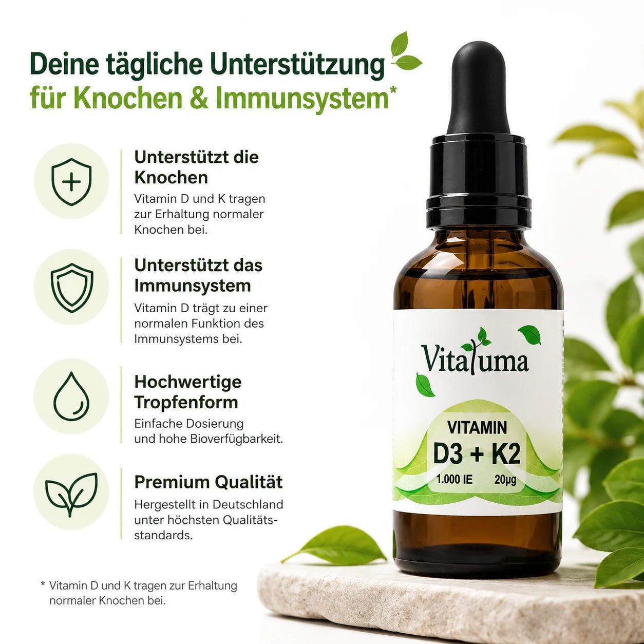 Vitamin-D3+K2 -Tropfen 50ml - Vitaluma®