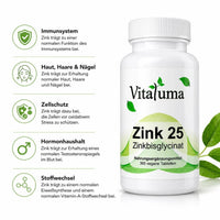 Zink 25mg - Zinkbisglycinat - 365 Tabletten - Vitaluma®