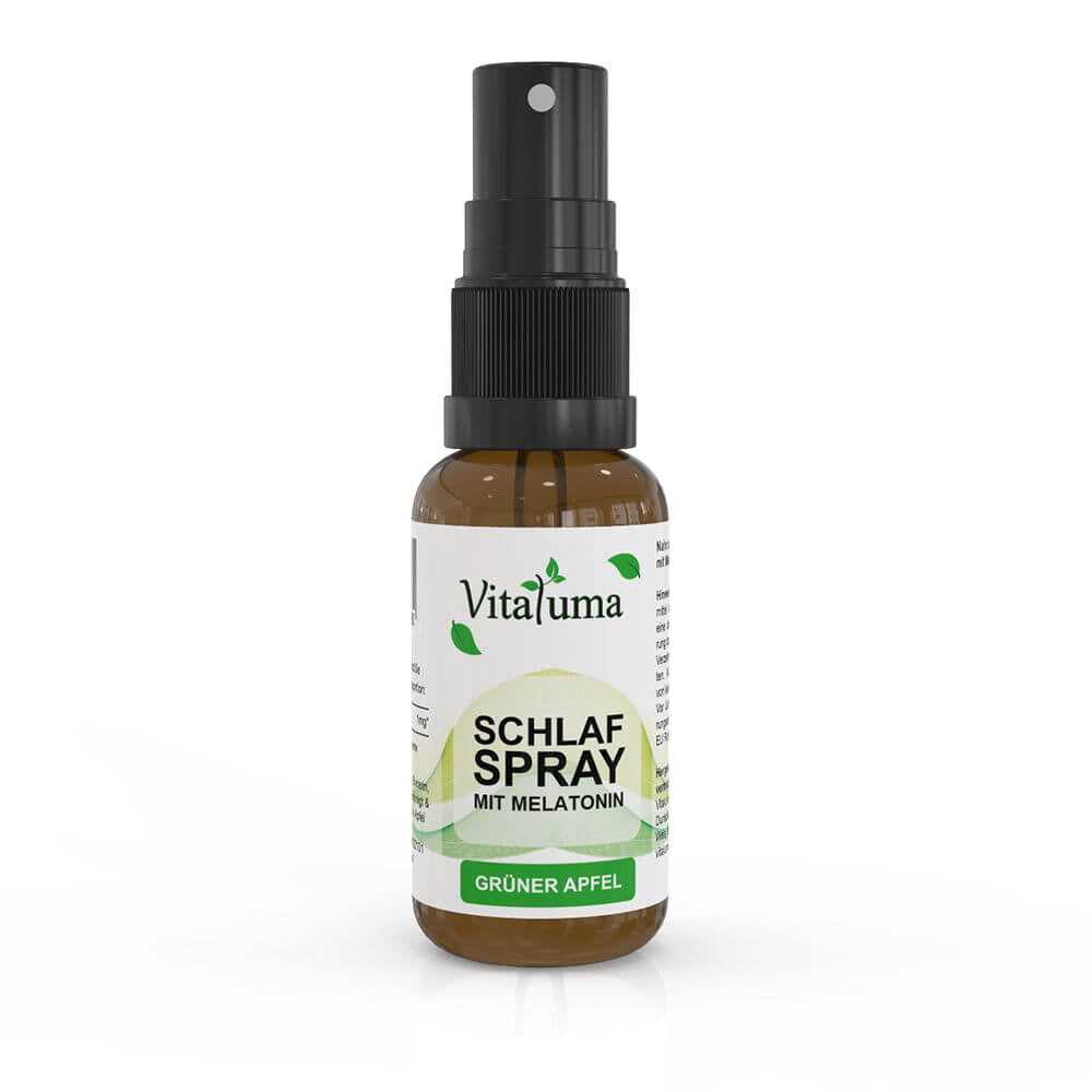 Vitaluma Schlaf Spray mit Melatonin Geschmack grüner Apfel 30 ml im Produktfoto